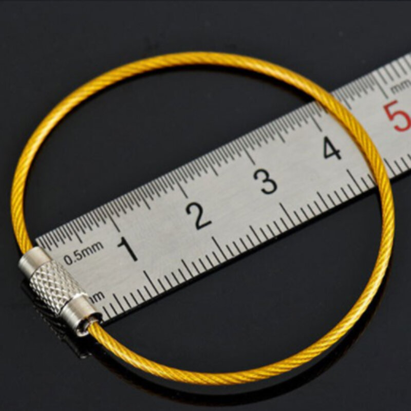 5 sztuk kolorowe EDC brelok karabińczyk ze stali nierdzewnej brelok narzędzia zewnętrzne drut breloki kabel liny blokada śrubowa breloczek