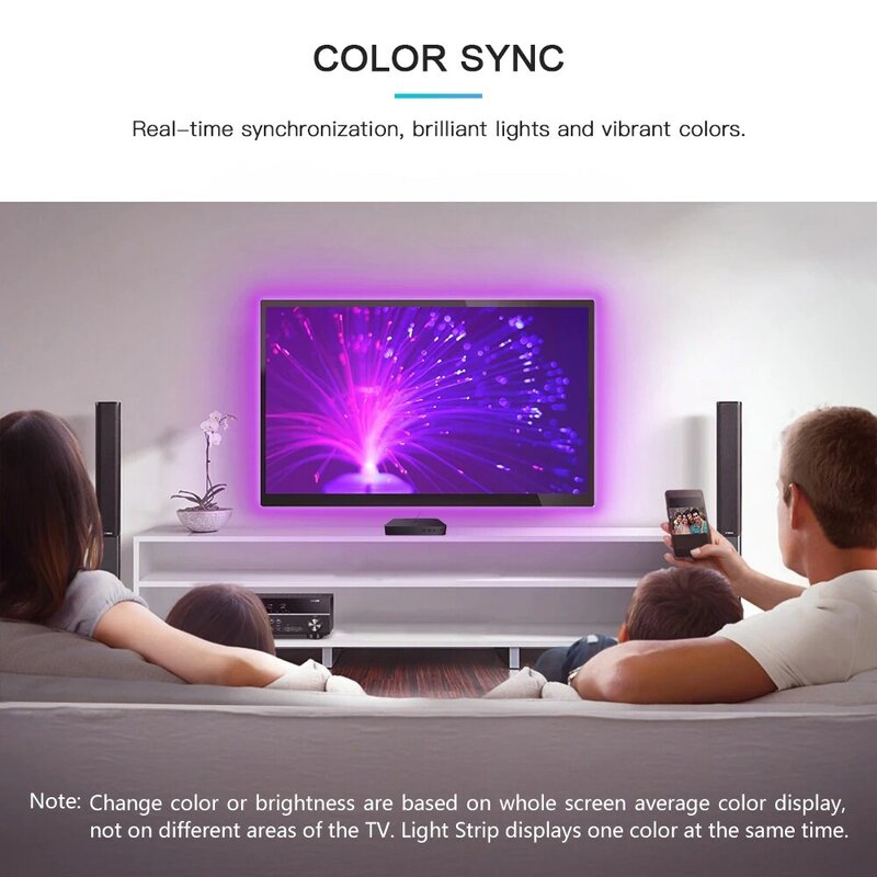GLEDOPTO Smart TV Background Flex LED Strip Light HDMI-compatible SYNC Box Kit Color Change HDMI-compatible Splitter Adapter