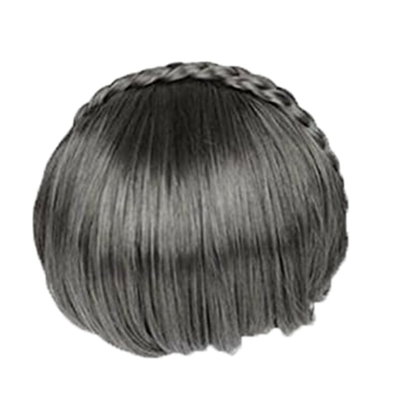 Banda de pelo trenzado instantáneo para mujer, 22cm de colores, flequillo sintético, resistente al calor, alambre de alta temperatura