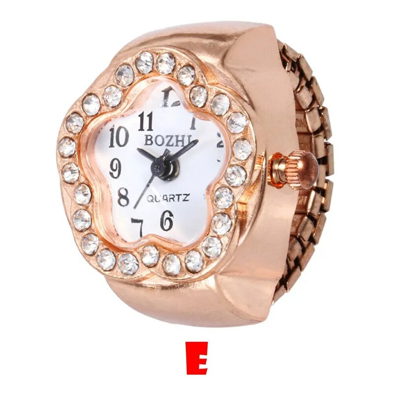 Relógio de quartzo, joias elegantes da moda, mulheres e homens, relógio de dedo pequeno, criativo, aço legal, elástico, anel de dedo, dropship * a