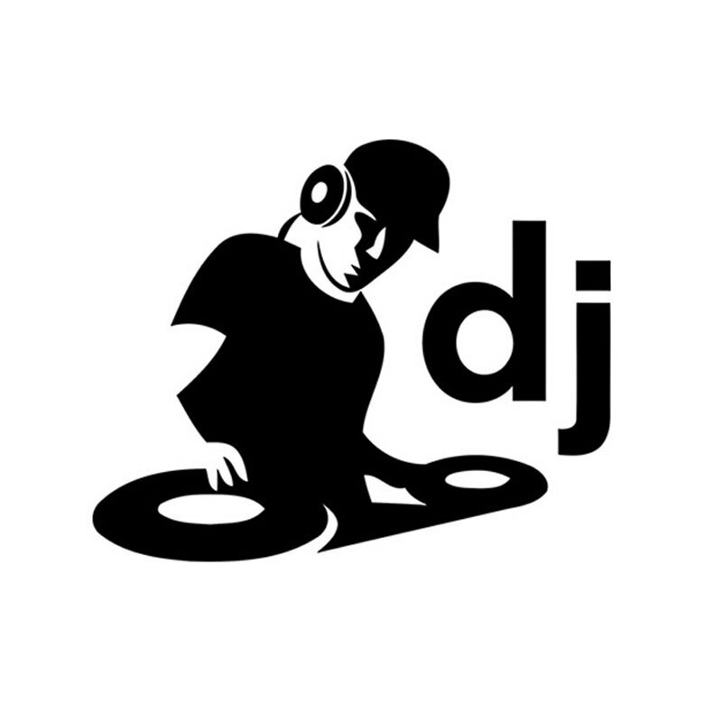 Moda klub muzyczny DJ osobowość samochodów naklejka pokrywa Scratch naklejka motocyklowa krem do opalania wodoodporny czarny/biały, 14cm * 11cm