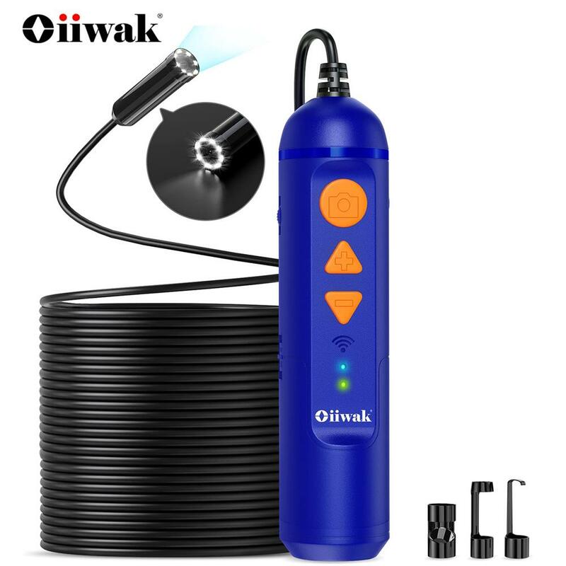 Oiiwak-minicámara endoscópica WiFi, boroscopio inalámbrico de enfoque automático de 5MP, 15m, 20m, 1944P, 14mm, tubería de alcantarillado, cámara de serpiente