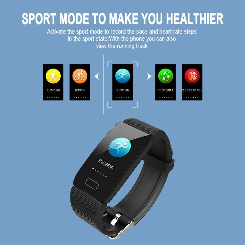 Q1 smart watch 1.14 "duży ekran bransoletka fitness Monitor pracy serca sportowy rejestrator aktywności zegarek z krokomierzem pasek