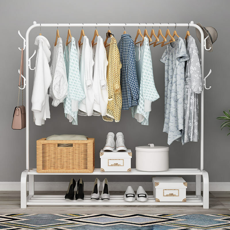 Rack de secagem para roupas, com chão, cabide de metal ou para áreas internas, armazenamento para casa, quarto, guarda-roupa, varanda