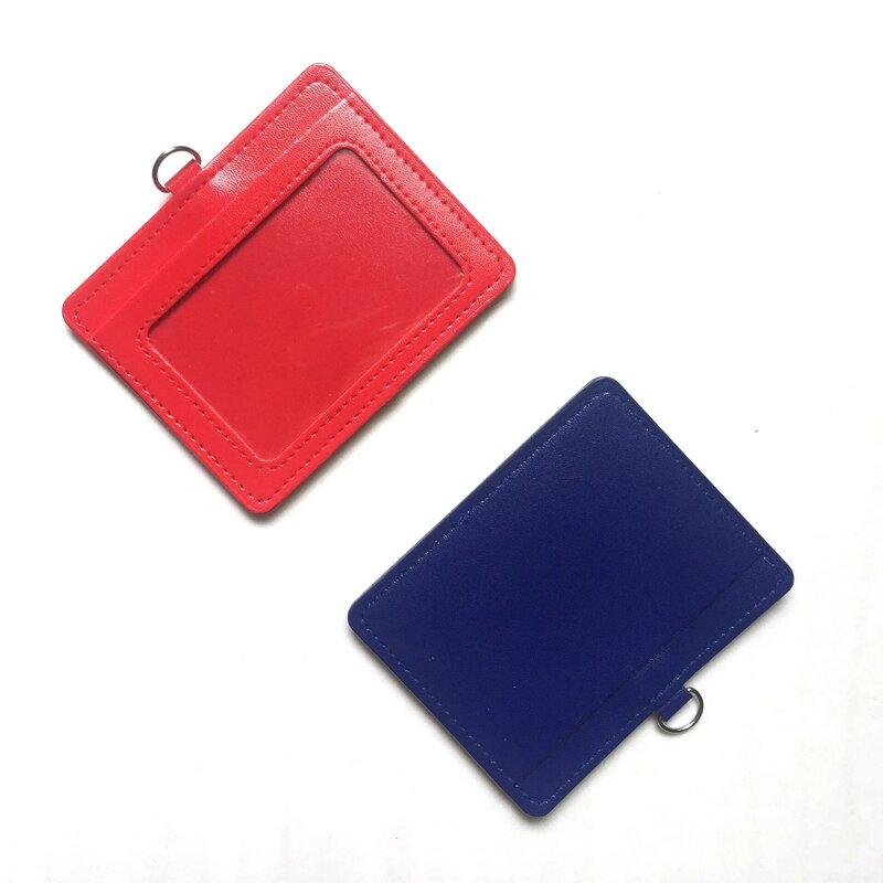 Business Bus Bank Credit Card Cover Name Holder Double Sided Leather ID Badge Card Holder Nurse Accessories