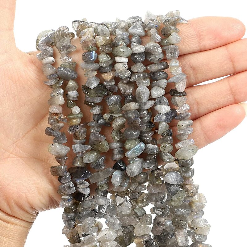LW006-14 Manik-manik Batu Chip Alami Batu Berkilau 5x8Mm Batu Permata Tidak Teratur Kristal Penyembuh Manik Longgar untuk Membuat Perhiasan