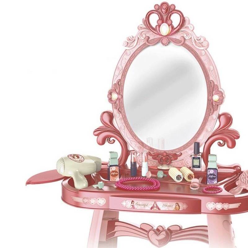 Penteadeira de casa para meninas, conjunto de caixa de cosméticos para brinquedo de quarto de princesa