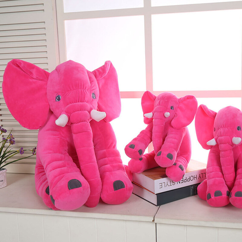 만화 큰 사이즈 플러시 코끼리 장난감 어린이 잠자는 쿠션 박제 베개 동물 인형 아기 인형 어린이를위한 생일 선물