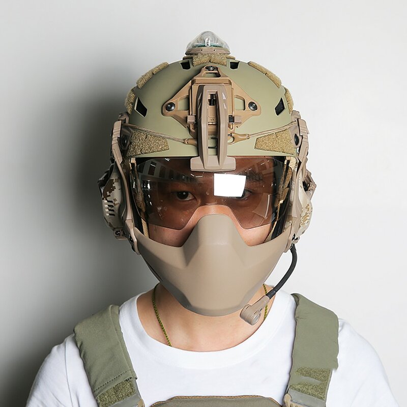FMA – Casque tactique avec lunettes anti-buée pour airsoft et wargame,accessoire avec lentilles de 3mm d'épaisseur, TB1361,