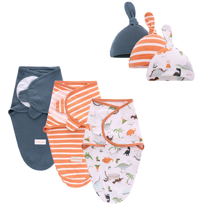 3 Teile/satz 0-6 Monate Baby Schlafsack Neugeborenen Umschlag Kokon Swaddle Wrap Weiche Baumwolle Empfang Decke Bettwäsche Schlaf sack