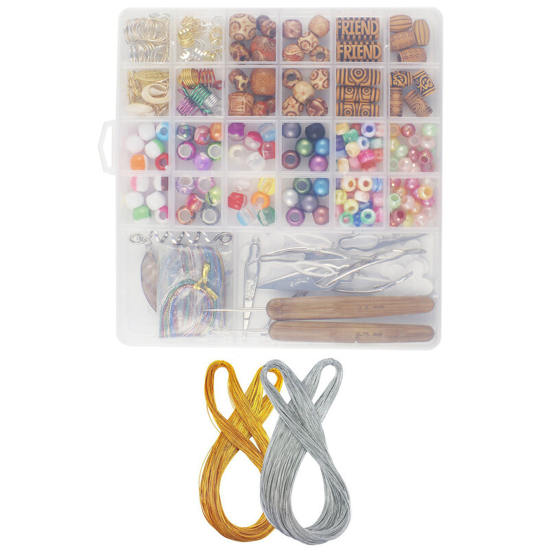 256pcs/sets Dreadlocks Beads DIY Hair Jewelry for Braids with Rings Hair Loops Hair Clips Metallic Cord Hair Decoration for Kids
