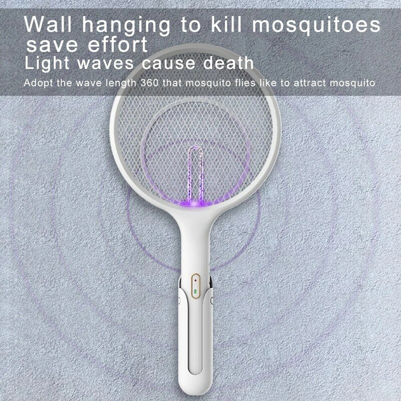 Matamosquitos eléctrico para el hogar, raqueta de tenis recargable, Exterminador de insectos manual para Control de plagas en interiores y exteriores