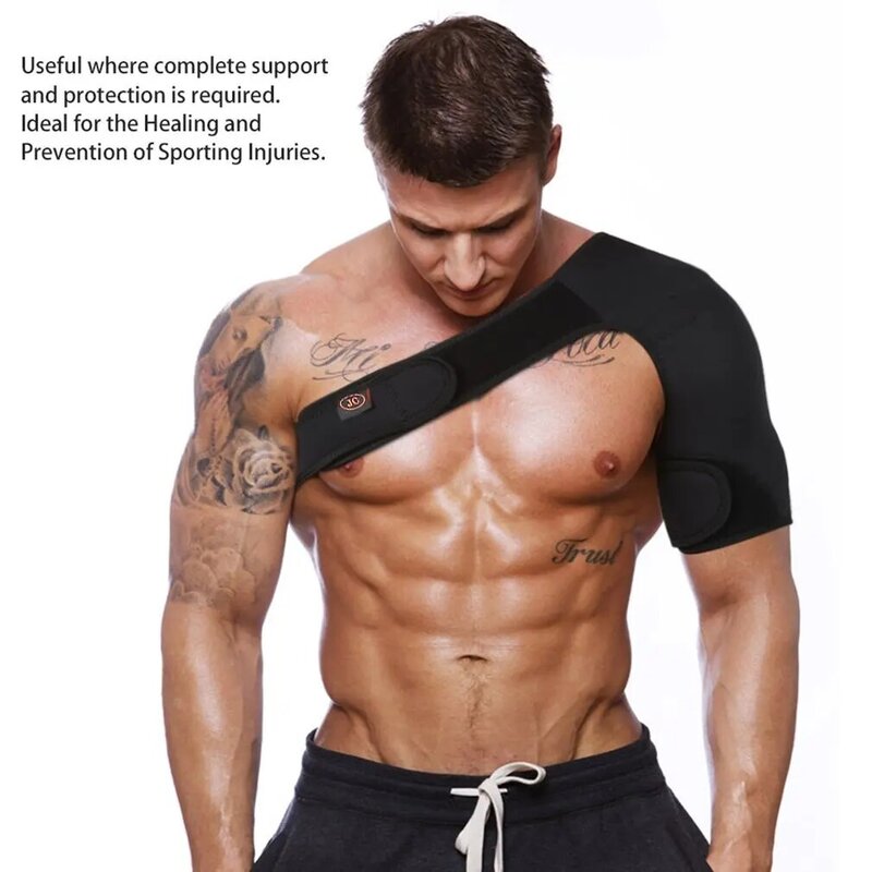 Cinturón de Seguridad para Protección del Hombro para Hombre y Mujer, Vendaje Individual Ajustable y Transpirable para el Gimnasio, Cuidado Deportivo, Color Negro