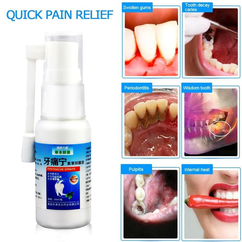 ألم الأسنان لتخفيف الآلام العناية بالأسنان بخاخ فعال ألم الأسنان الأسنان منع الرعاية الصحية المحمولة 20 مللي مع مسحات القطن