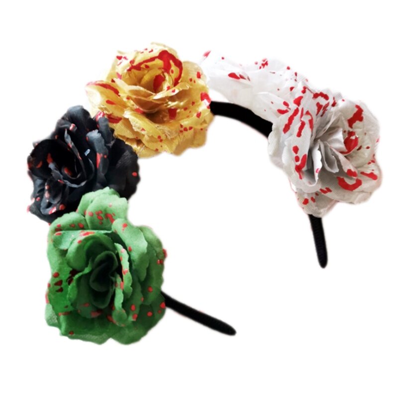 094B ดอกไม้ฮาโลวีน Headwear Bloody ดอกไม้ Carnival Party Supplies
