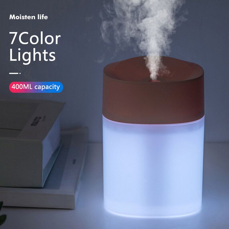 400ML nawilżacz powietrza ultradźwiękowy dyfuzor zapachu Mini przenośny opryskiwacz USB olejek Atomizer z lampą LED dla domu