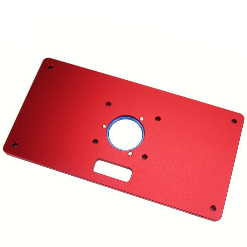 Placa da inserção da tabela do roteador da liga de alumínio com 2 anéis da inserção do roteador para bancos do woodworking mesa do roteador vermelho rt0700c