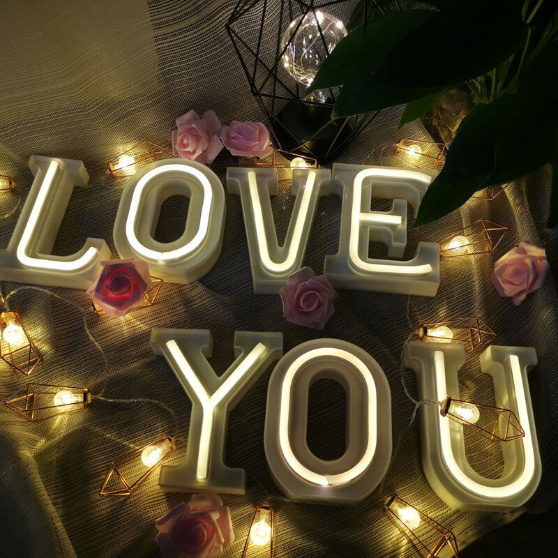Sinal de néon led 26 letra número personalidade palavra personalizado luzes de néon para a festa de aniversário do feriado natal decoração do casamento luz da noite