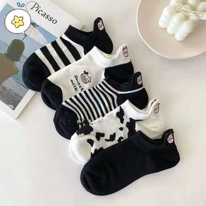 Desenhos animados animais meias de algodão engraçado animalgado multi-color bonito kawaii chacter impressão feminino hipster harajuku curto meias
