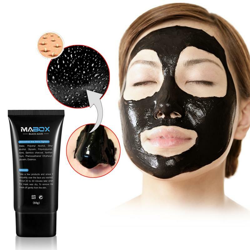 1PC Mabox profunda limpia espinilla de carbón de bambú negro máscara de limpieza profunda mascarilla Peel Off los poros de tratamiento para el acné de aceite de control