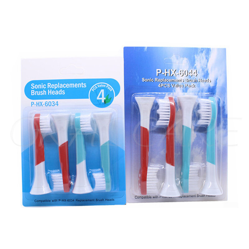 Состоящие из 4 предметов для детей: сменные насадки для зубной щетки с Philips HX6034 HX6044 HX6024 подходит для HX6431 HX6511 HX6530 HX6711 HX6730 HX6411 HX6781