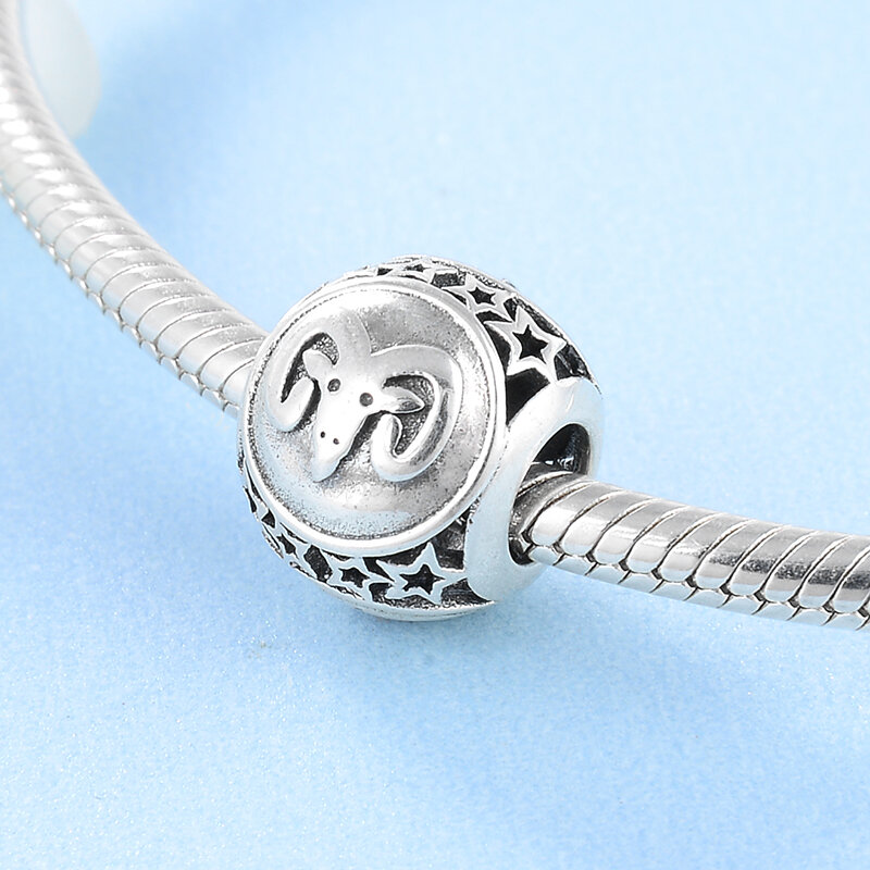 Neue Mode 925 Sterling Silber Zwölf Konstellationen Zubehör feinen perlen Fit Original Europäischen Charme Armband Schmuck machen