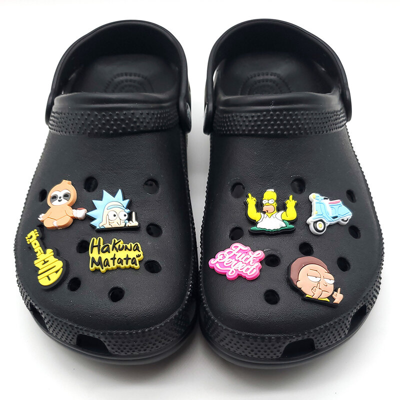 Hot 1pcs Funny Cartoon PVC Shoe Charms Spoof DIY Shoe Aceessories Fit croc Clogs buckle Decorations adult kids X-mas Gifts jibz