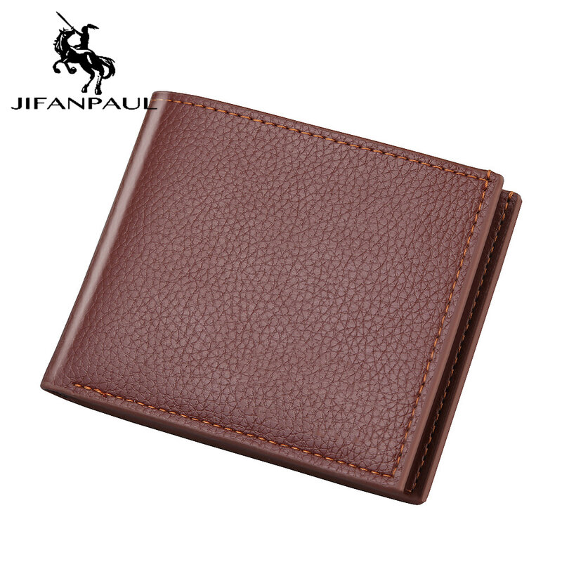 Jifanpaul 2020 nova carteira masculina curta carteira carteira carteira carteira de negócios carteira de cor sólida ultra-fino carteira masculina