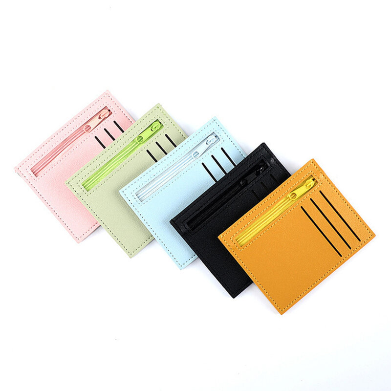 Leather RFID ID Card Holder Candy Color Bank Credit Card Multi  Card Case