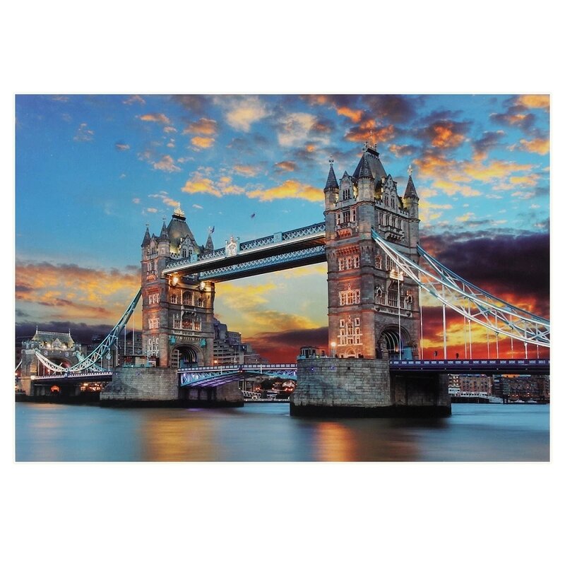 ภูมิทัศน์เมืองสถาปัตยกรรม London Tower Bridge จิ๊กซอว์ปริศนาของเล่นสำหรับผู้ใหญ่18เกมกระดาน Interactive ของเล...