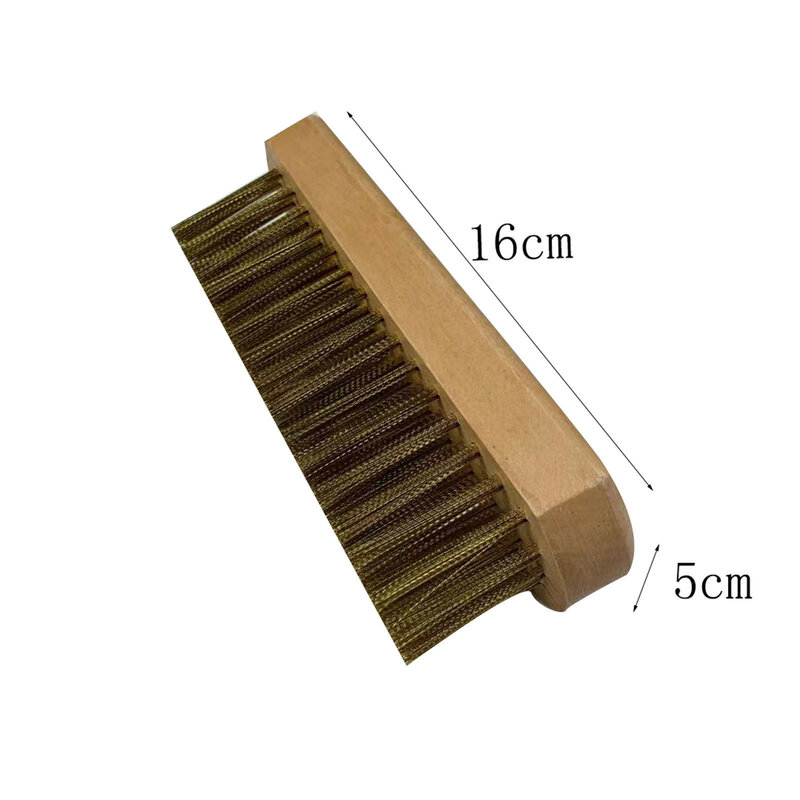 Il pezzo di ricambio 16x5cm per la spazzola del forno in ottone può essere sostituito con la vite sulla parte superiore della spazzola pulizia della spazzola metallica con manico in legno