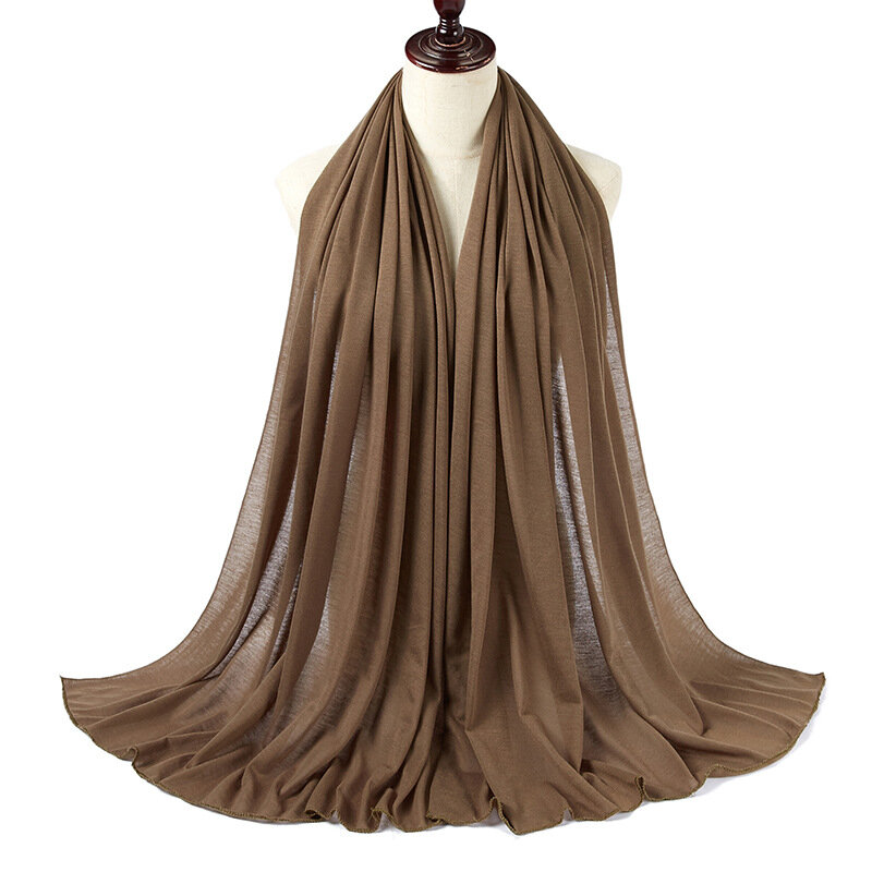 Musulmano Jersey Hijab donne sciarpa Wrap Foulard Femme Size Plus islamici lunghi scialli Soild Foulard 180X85CM