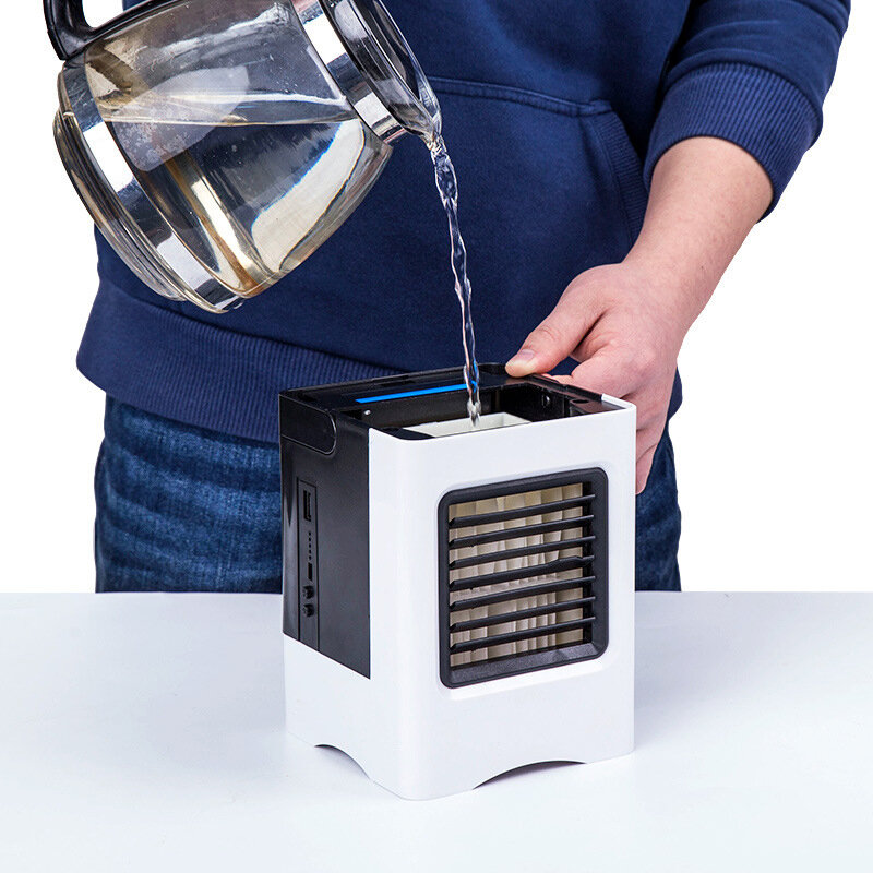 Air Conditioner พัดลมเครื่องฟอกอากาศเครื่องปรับอากาศ Humdifier Air Cooler Mini USB แบบพกพาพัดลมระบายความร้อน3ความเร็ว...