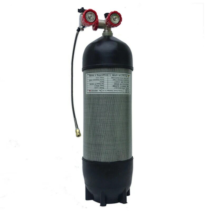 Acecare-cilindro de Gas de fibra de carbono para buceo, tanque de aire comprimido, Rifle, Pcp, válvula Condor M18 x 1,5, 9L, CE, Pcp, HPA, 4500psi