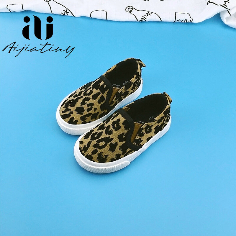 2021 autumn children shoes boys sneakers girls Fashion shoes kids shoes for girl Leopard Print canvas shoes for boy