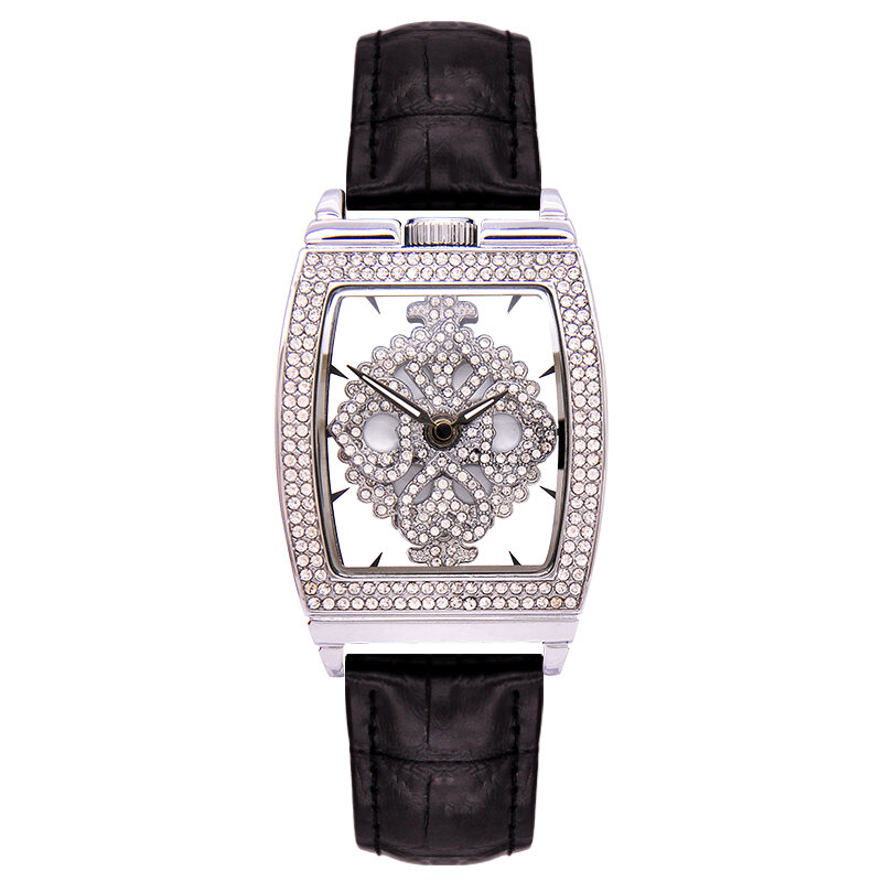 Reloj cuadrado de cuarzo para mujer, pulsera de alta calidad con diamantes de imitación giratorios, esfera de diamante, MBT004