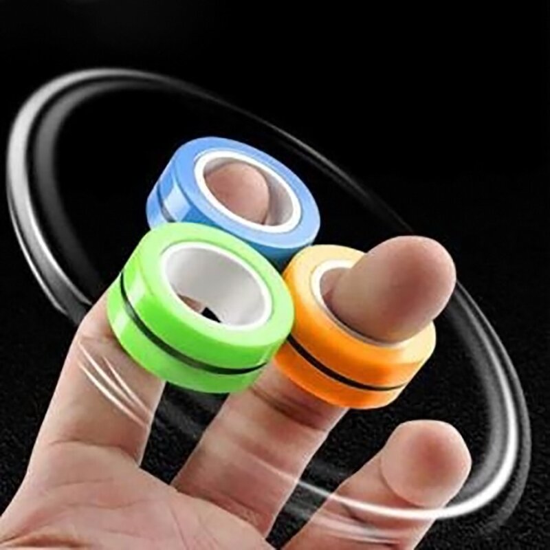 3 sztuk magnetyczny pierścienie anty stres bransoletka magnetyczna pierścień rozpakować zabawki magiczny pierścień rekwizyty zabawki dekompresyjne bransoletka magnetyczna pierścień