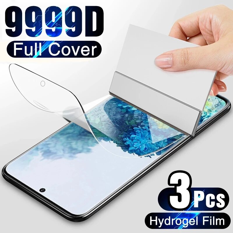 Film Hidrogel untuk Samsung Galaxy A72 A71 A70 A52 A51 A50 A21s A32 A10 Pelindung Layar S21 Ultra S20 Fe S10 S9 S8 Plus Bukan Kaca