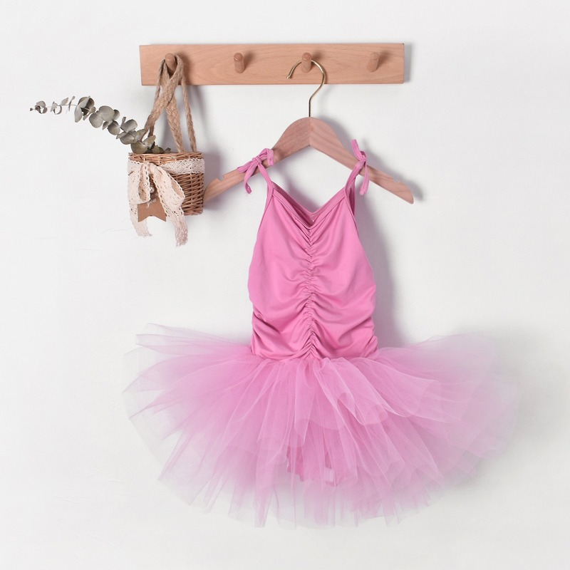 Robe Tutu de Ballet pour filles, justaucorps de gymnastique pour enfants, Costume de danse sur scène, bretelles Spaghetti réglables
