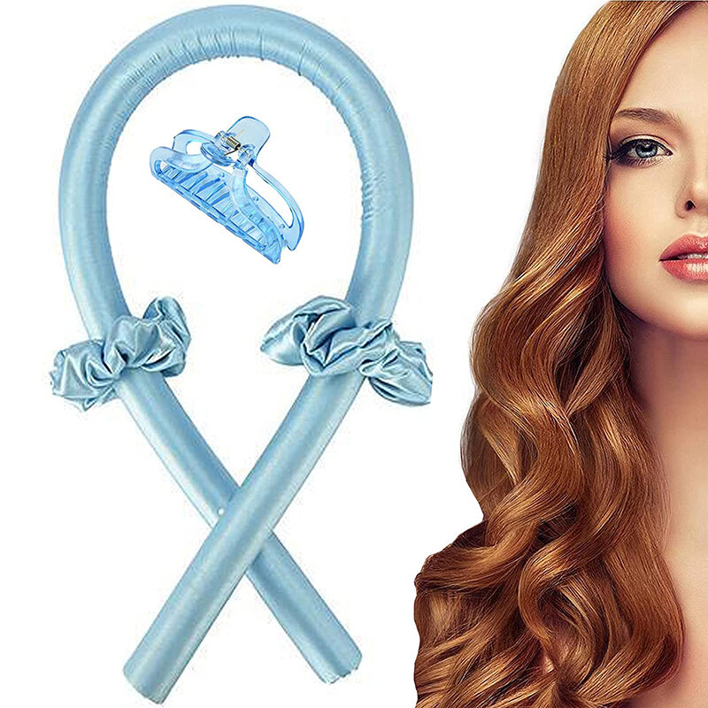 Varillas rizadoras flexibles con Clip para mujer, rodillos de espuma giratoria para el cabello, varillas para el cabello de espuma suave sin calor, con 2 anillos para el cabello