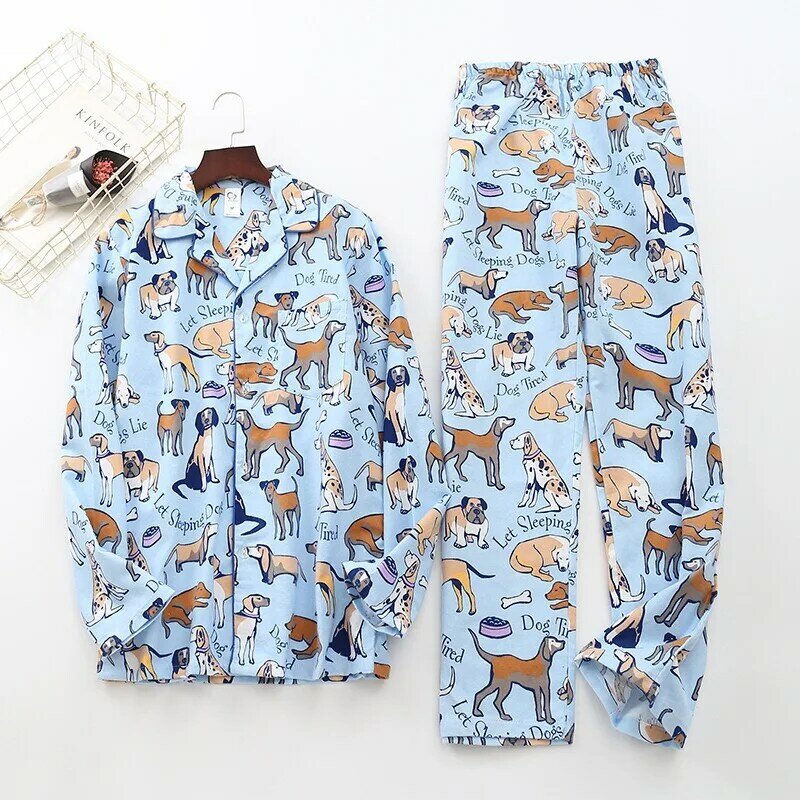 Conjunto de pijama de algodón cepillado con 100% de oso blanco para hombre, ropa de dormir informal con diseño de animal a la moda, sexy, para otoño