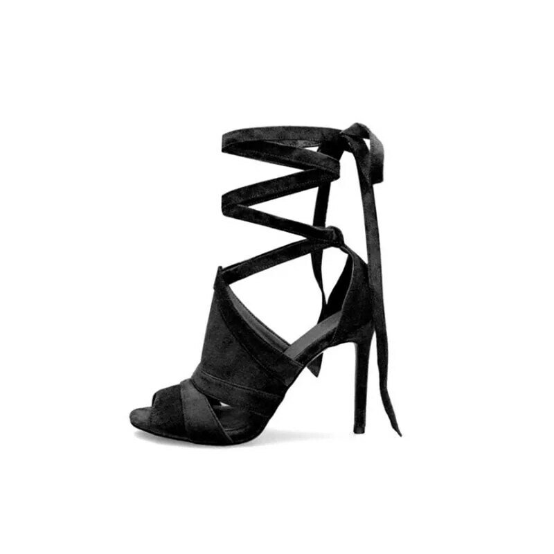 Sandales tissées à talons hauts pour femmes, chaussures à bout ouvert, transparentes, étrange, nouvelle collection été 2021