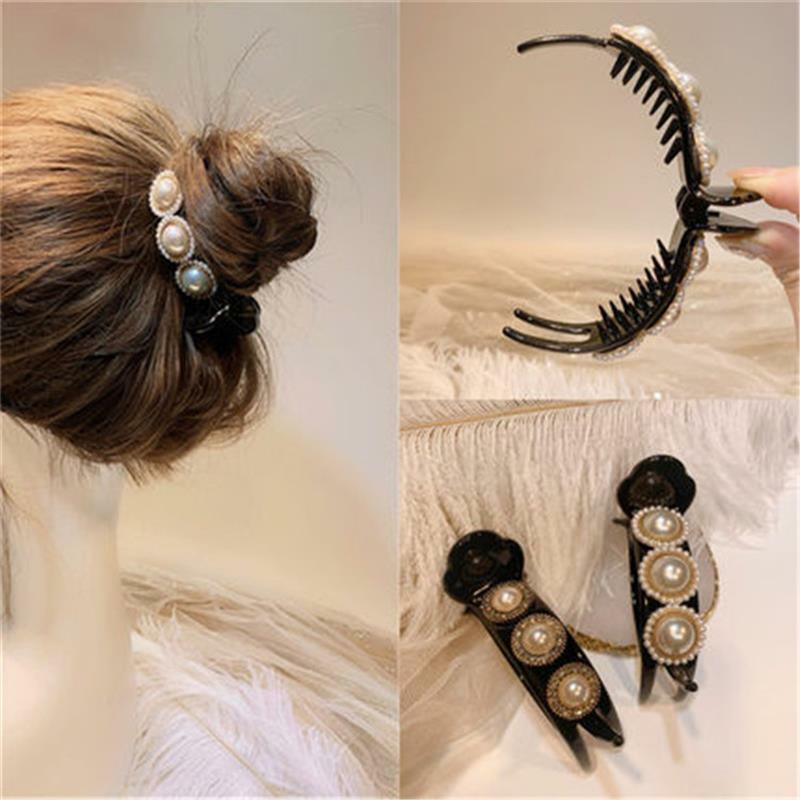 Clip de perla para el cabello para niña y mujer, horquillas de cangrejo, pasadores Chic, accesorios para el cabello, pinzas de pelo para mujer 2021
