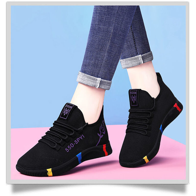 Sneakers women's shoes women's flying woven casual shoes trendy all-match sports shoes women's single shoes