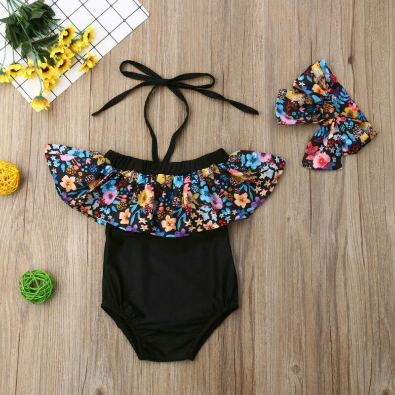 2PCS Kids Baby Girls Flower Ruffle Swimwear Bikini Tankini Swimsuit Bathing Suit Beachwear Biquini