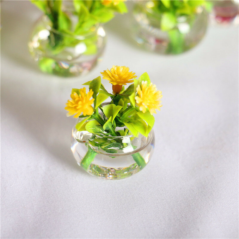 1:12 Dollhouse Miniature Green Potted For Home Decor Simulation Potted Plants Flowers