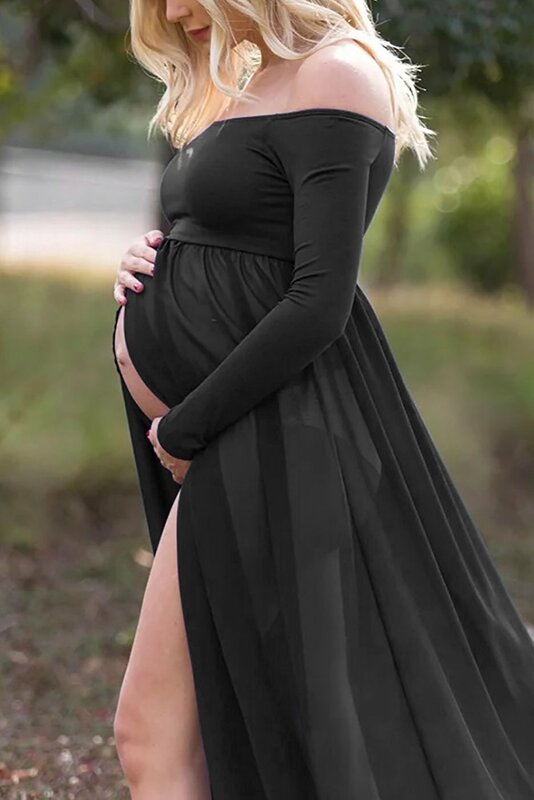 Vestido de embarazada para sesión de fotos, maxivestido de maternidad, accesorios de fotografía, premamá