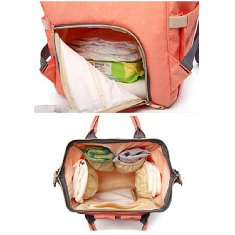 Lequeen-Bolsa de pañales para bebé, mochila de maternidad de gran capacidad, mochila de viaje para bebé, pezón, bolsa de lactancia para bebé