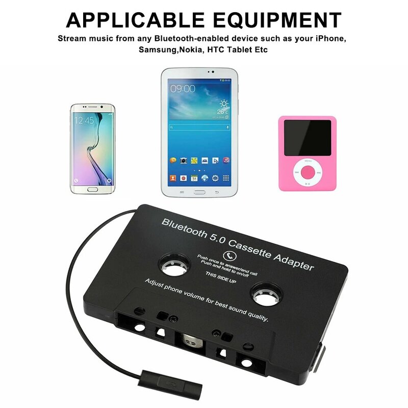 Kassette Adapter Bluetooth-kompatibel 5,0 Empfänger Konverter Auto Band Audio Kassette Für Aux Adapter Smartphone Kassette Adapter