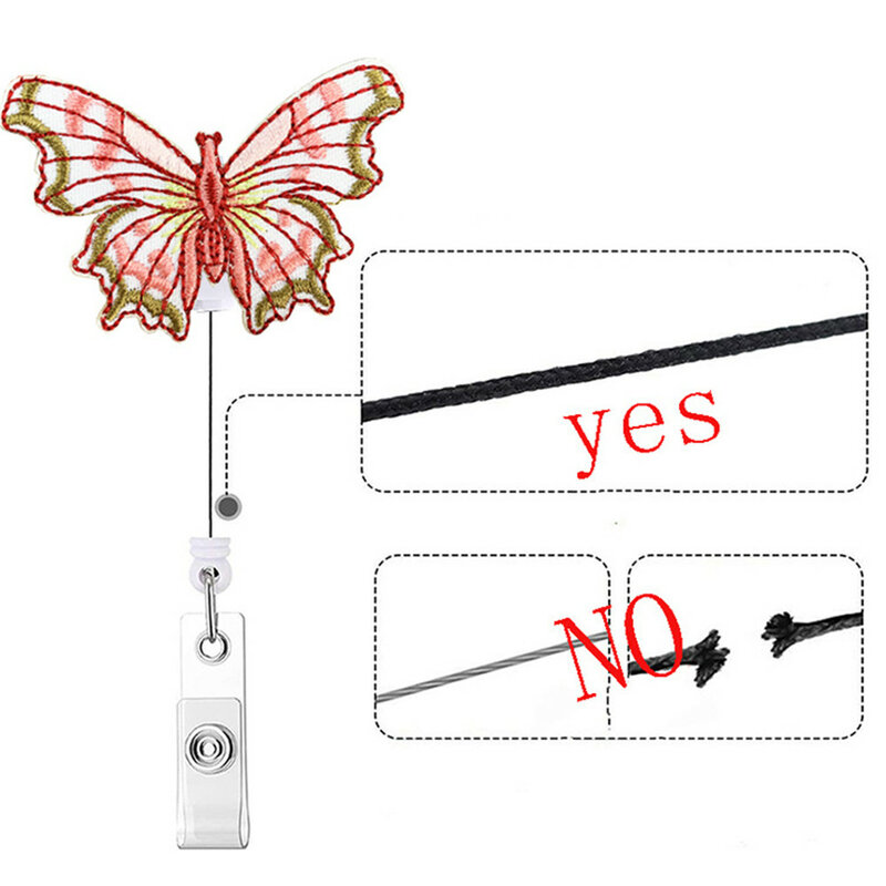 4 Color Creative Cute Butterfly Retractable Nurse Badge Reel Clip Badge Holder Students Doctor Id Card Holder High Quality